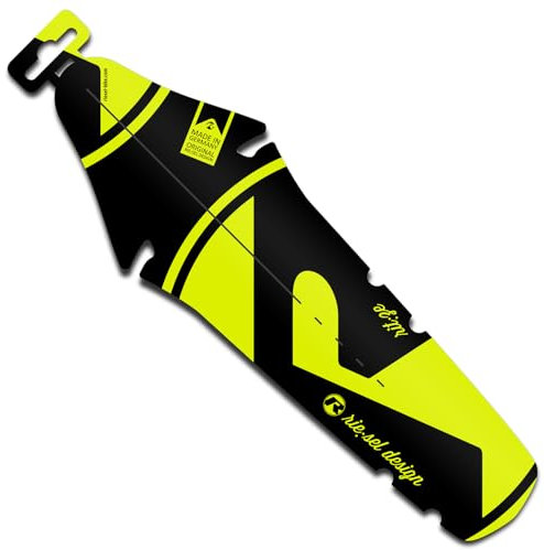 Riesel Design - rit:ze - 2 x Mudguard für den Sattel/Rennrad Schutzblech hinten - einfach installierbares Fahrrad Schutzblech/Hinterrad Steckschutzblech für Jede Radgröße (neon Yellow)