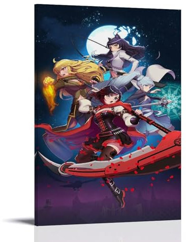 IKJIkkncf Anime Rwby-rose-ruby Poster Dekorative Malerei Leinwand Wandkunst Wohnzimmer Poster Schlafzimmer Malerei,Wandkunst Bilddruck Moderne Familienzimmer Dekor 24x36inch(60x90cm)