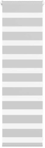 vidaXL Zebra Blind Light Grey 40x100 cm Fabric Width 35.9 cm Polyester