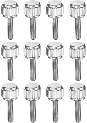 QUARKZMAN 12 Stück gerändelte Daumenschrauben M2,5x10mm Edelstahl-Sperrschrauben Runde Flachkopfknöpfe für Schieblehre Messwerkzeug Zubehör, Silber