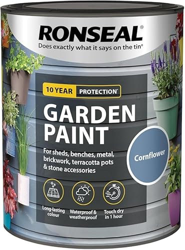 SuperGift.com 0.75L CornFlower Garden paint adds colour, Waterproof & Weather-Resistant Exterior Paint for Wood, Brick, Metal & Terracotta