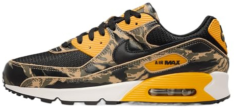 Nike Air Max 90 Premium Herrenschuhe (IF1721-001, Black/University Gold/Parachute Beige/Schwarz), Schwarz/University Gold/Fallschirmbeige/Schwarz, 41 EU