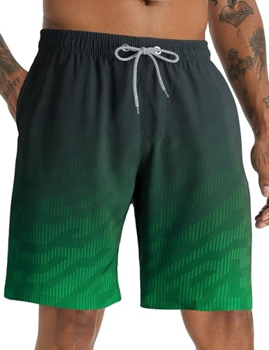 APTRO Men's Swim Shorts Swimming Shorts Board Shorts Quick Dry Beach Shorts Big and Tall Swim Trunks Gradient Green BS93 S