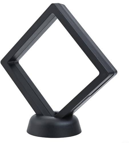 2 Stück schwebende Münzbox 90 x 90 mm schwarzes Etui für Briefmarken, Medaillen und Schmuck