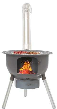 Stufa per tenda, stufa a legna portatile, fornello da campeggio con piedi e canna fumaria, stufa a razzo, stufa per tenda per campeggio, escursionismo, picknick e barbecue all'aperto