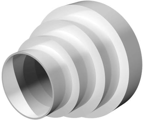 Whychstore Duct Reducer Extractor Fan Pipe Connector for Ventilation Systems, ABS Plastic Round Duct Adapter with Multiple Sizes 80mm 100mm 120mm 125mm 150mm, White