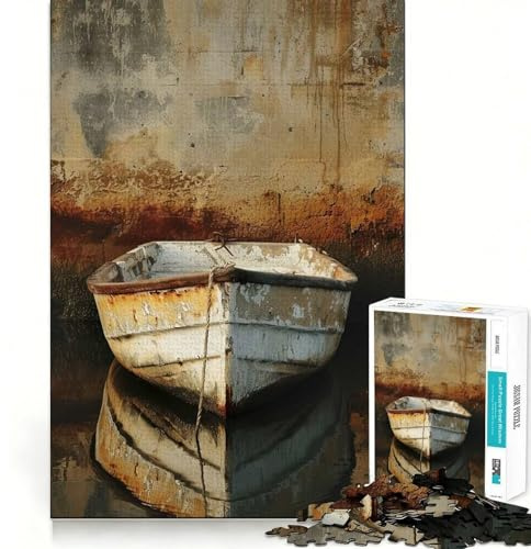 Photo Art Boat I 1000 Pieces Jigsaw Puzzles for Teenagers Solid Logic Toy Peaceful Fun Precision Cut Amazing Present (38x26cm)