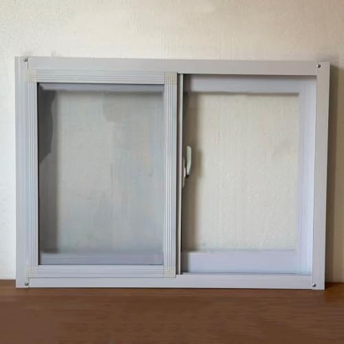 Finestra Scorrevole Nel Seminterrato Schermo, Ventanas Para Casa Exterior | Telaio in PVC ispessito, anti-invecchiamento, for Slider domestico Shed House(60x50cm/24x20in)