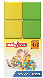 Geomag 147, Magicube Free Building Full Color - 8 Magnetwürfel für Konstruktionen, Baukasten Lernspielzeug