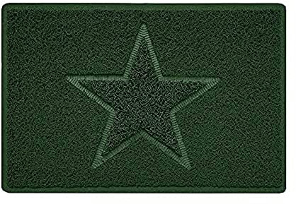 Nicoman Star Shape Embossed Entrance Door Mat Non Slip Dirt Trapper PVC Spaghetti Mat with Rubber Base, Jet Washable Quick Drying Doormat Indoor or Outdoor - (Small, Green, 60 x 40cm)
