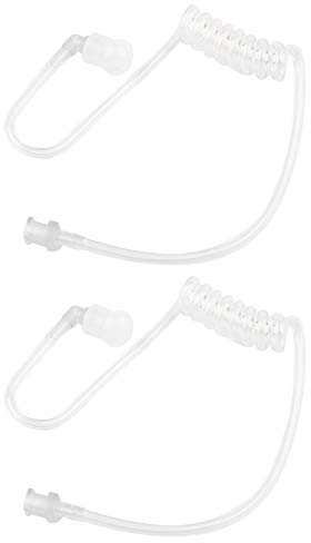 Jopto 2PCS Transparent Coil Acoustic Air Tube In-Ear Earplug Clear Detachable Replacement Coil Audio Tube Universal for Two-Way Radio Audio Kits Headset Headphone Walkie Talkie Radio Earpiece Headset
