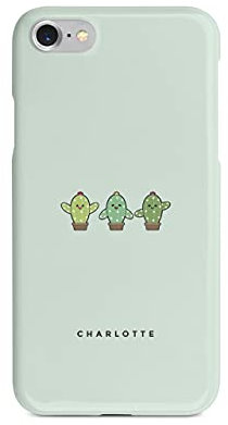 Tirita Personalised Initials Custom Hard Phone Case Compatible with iPhone 6 & 6s Hard Cover Mexican Exotic Nature Clipart Baby Cactus