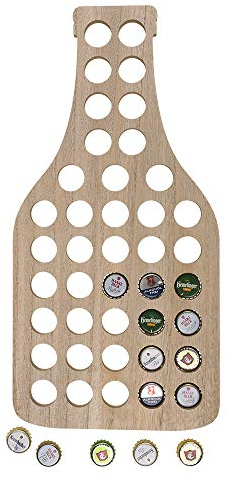 Out of the blue Holzordner für Kronkorken in Flaschenform, Natur, ca. 45 x 22 cm