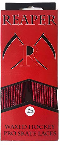 Reaper Hockey Senkel PRO Waxed - ROT 96 (244cm) - 1 Paar gewachste Schnürsenkel für Schlittschuhe