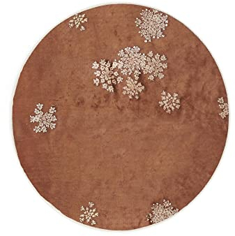 ESSENZA Teppich Lauren Cinnamon, Ø 90 cm - 60% Polyester, 30% thermoplastischesPolyurethan, 10% Baumwolle - Blumen