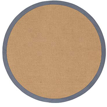 carpetfine Sisalteppich Rund Grau Ø 80 | Moderner Teppich für Wohn- und Schlafzimmer