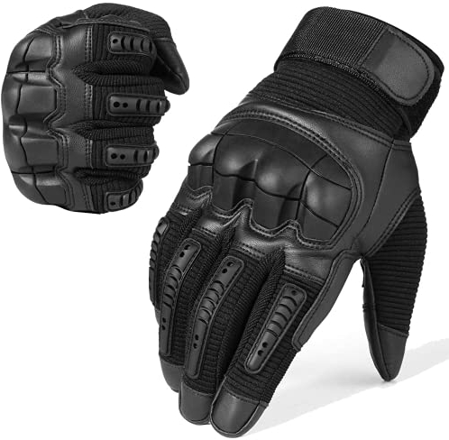 Taktische Handschuhe - Unzerstörbar warme wasserdichte Armee Militärische taktische Vollfinger-Handschuhe Touchscreen-harte Knöchel-Handschuhe für die Jagd Schießen Motorrad Radfahren (black,Medium)