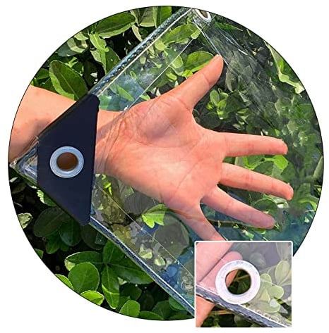 Abdeckplane Schwerlast, 0,35mm Transparente PVC wasserdichte Plane, Outdoor Winddichte/reißfeste Plane, Mit Ösen Schutzplane, Vordächer Für Pergola, Dach, Gartenmöbel,1.8x2m/5.9 * 6.6ft