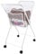 No Bend Laundry Basket on Wheels - Lightweight Foldable Washing Trolley - Space Saving for Easy Storage - Holds up to 14KG - Lockable Wheels - White