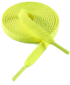 VSUDO Schnürsenkel Neon Gelb 140 cm Flach – 8mm Breite Schnürsenkel für Sneaker, Sportschuhe, Kinderschuhe – Neon Yellow Shoelaces, Ersatz Schuhband für Damen & Herren (1 Paar-Neon Gelb-140cm)