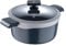 MasterPro Casseruola con coperchio in vetro temperato, 4.5 l/4.8 litri, resistente forno olandese in alluminio pressofuso, ceramica gastro, grigio