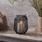 Lights4fun Farolillo de Alambre Negro Regular con Vela LED a Pilas para Interiores y Exteriores