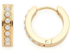 JEWELS BY LEONARDO Kreolen Inka 1 Paar • Ohr-Schmuck aus goldfarbenem Edelstahl • besetzt mit kleinen weißen Imitationsperlen • Schmuck Geschenk für Frauen • 022064