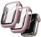 JETech Funda con Protector de Pantalla para Apple Watch Series 9 8 7 45 mm, Cover Protectora Completo, Película Cristal Vidrio Templado, 2 Unidades (Rosa Brillante)