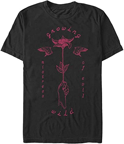 Disney Unisex Maleficent: Mistress Of Evil Growing Wild Rose Organic Short Sleeve T-shirt, Schwarz, XXL