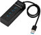OcioDual Adaptador Hub 4 Puertos USB Tipo A 3.0+2.0 con Iluminacion Luz LED Splitter Negro para PC Ordenador de Mesa Portatil