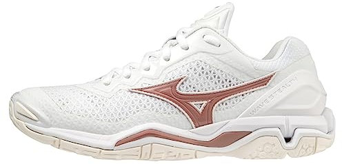 Mizuno Scarpe da ginnastica unisex da adulto Wave Stealth V, White Rose Snow White, 38.5 EU