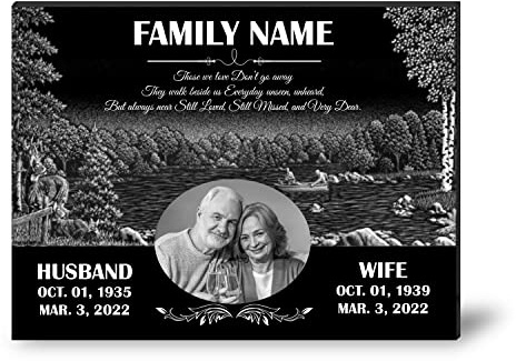 ADFSTONE Memorial Stones Granitplatte Grabschmuck Wetterfest,Grabstein,Schiefertafel Gedenktafel Erinnerung Geschenke,maßgeschneiderte Individuell Grabstein Plaque