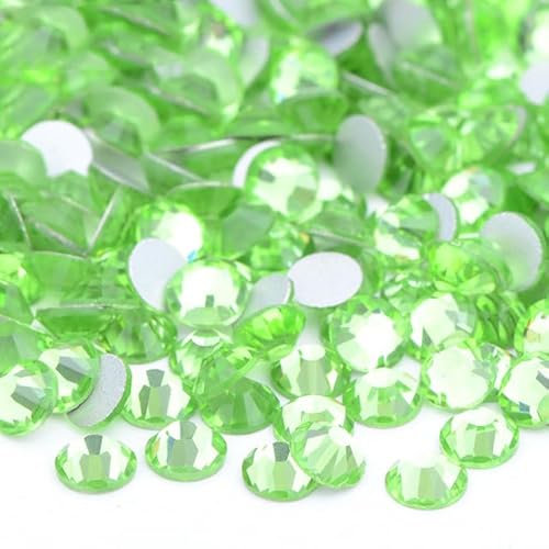 Großhandel 100 Brutto SS6 8 10 12 16 20 30 Kristall Rosa Violett Flache Rückseite Glas Strass Bulk Kleber auf Nageldekoration Stein-21 Hellgrün, SS30 20gr 2880 Stück