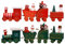 ISAKEN Weihnachten Zug Deko, 2 Stück Mini Holz-Eisenbahn Weihnachtszug Kleiner Zug Fensterdeko Holzornamente Weihnachtsdeko Xmas Party Dekoration Geschenke Spielzeug für Kinder Mädchen Jungen
