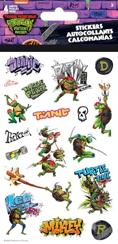 Nickelodeon - Teenage Mutant Ninja Turtles - Mutant Mayhem - Brotherhood - Standard Aufkleber - 4 Blatt Standard Aufkleber - 4 Blatt