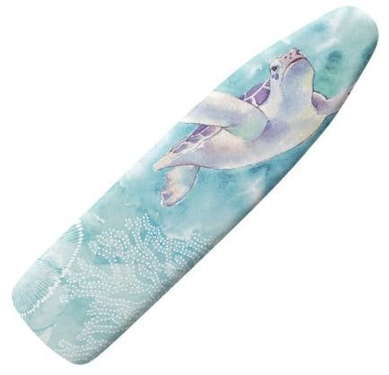 HOWILATH Blue Turtle Ironing Board Cover 125 x 45cm Heat Reflection Iron Board Cover Replaceable Ironing Board Decorative Covers-L