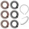 6 Stück elastische Damen-Stirnbänder mit 2 Metall-Stirnbändern, Stirnbänder schwarz, Damen-Haar-Accessoires, Haarzopf, Sport-Stirnbänder für Frauen, Mädchen (schwarz, braun)