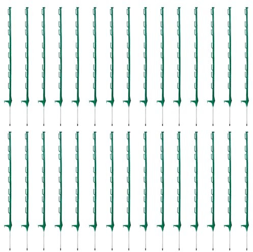 30 x Green 4ft Plastic Fence Post Stake Event Horse Paddock Safety Electric Fencing
