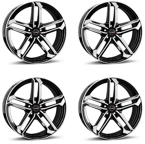 4x Borbet Felgen ATX 8.5x19 ET30 5x112 black polished glossy kompatibel mit Mercedes C CL CLC CLK CLS E EQA EQB GLA GLB GLC S SL SLC SLK