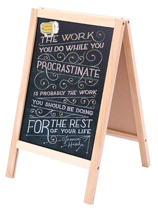 Kreidetafel Aufsteller: Schiefertafel zum Beschriften Kreidetafel mit Holzrahmen 25 x 40 cm, Abwischbar Blackboard Preisschilder Aufsteller für Buffet Hochzeit Bäckerei Wochenplaner Einkaufsliste