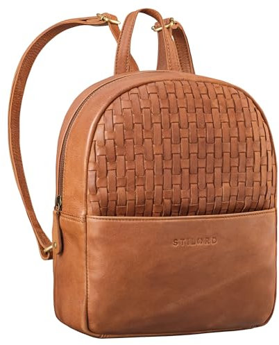 STILORD 'Lavinia' Vintage Rucksackhandtasche Leder Damen Daypack Rucksack Kleiner Lederrucksack Cityrucksack für Ausgehen Shopping Tagesrucksack S Echtleder, Farbe:rustico - braun