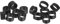sourcing map 100Pcs Silicone Rubber Bands, 6x5mm/8x5mm Rubber Bands Rings Cable Ties Strong Elastic Bands Non-slip for Cord Wrapping Bag Wraps, Black