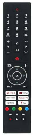 RC45137P Universal Fernbedienung Passend für Logik/Nordmende/Techwood TV L32SHE22 ARTX55UHD 65AO11UHD ARTX65UHD 43AO11UHDA RC43137 L32SHE19 L39SHE21 43AO11UHD 55AO11UHDA L32SHE22(A)