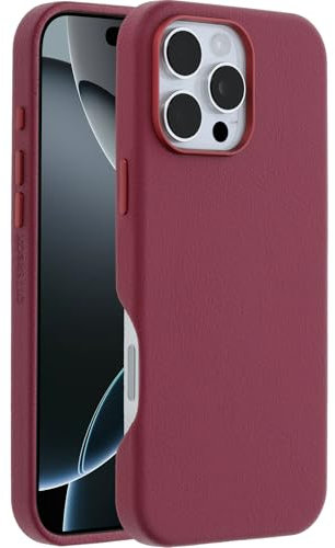 OtterBox Symmetry Series Cactus Leather MagSafe Case for iPhone 16 Pro Max, Shockproof, Drop proof, Protective Thin Case, 3x Tested to Military Standard, Red