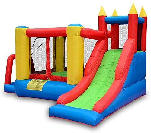 IIPOSAQQ Inflatable Bouncy Castle Inflatable Castle Indoor and Outdoor Trampoline Children Slide Slide Kindergarten Air Bed (Blue 280×340×210cm)
