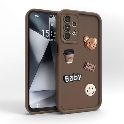 PanXCase Hülle für Samsung Galaxy A13 4G - Handyhülle 3D Bärchen Lächeln Motiv Design Süß Silikonhülle, Kameraschutz Mädchen Stoßfest Schutzhülle (Green)