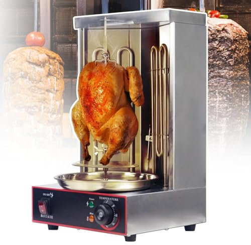 LoJax Girarrosto Verticale Elettrica Commerciale per Barbecue Macchina Griglia, Macchina Rotante Automatica Giroscopica in Acciaio Inossidabile, Regolazione della Temperatura 50-300 ℃