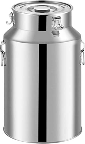 HPTHLY 201 Stainless Steel Milk Transport Can 5-88L Milk Jug Pot Milk Bucket Wine Pail Keg Oil Barrel Tea Canister With Sealed Lid For Liquid And Solid Storage,5L