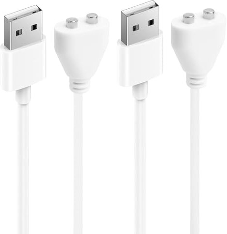 2 Pack Magnetisches USB-DC-Ladekabel, Ersatz 6 mm, 0,8 m für magnetische, wiederaufladbare Massagegeräte, Ladekabel für Spielzeug