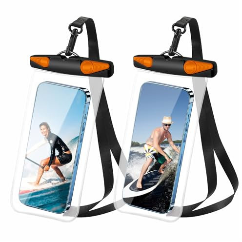 QINGYIWL 2 Stück wasserdichte Handyhülle, 7,0 Wasserfeste Handytasche, IPX8 Unterwasser Handyhülle für Smartphones bis zu 7 Zoll für iPhone, Samsung, Xiaomi, Vivo